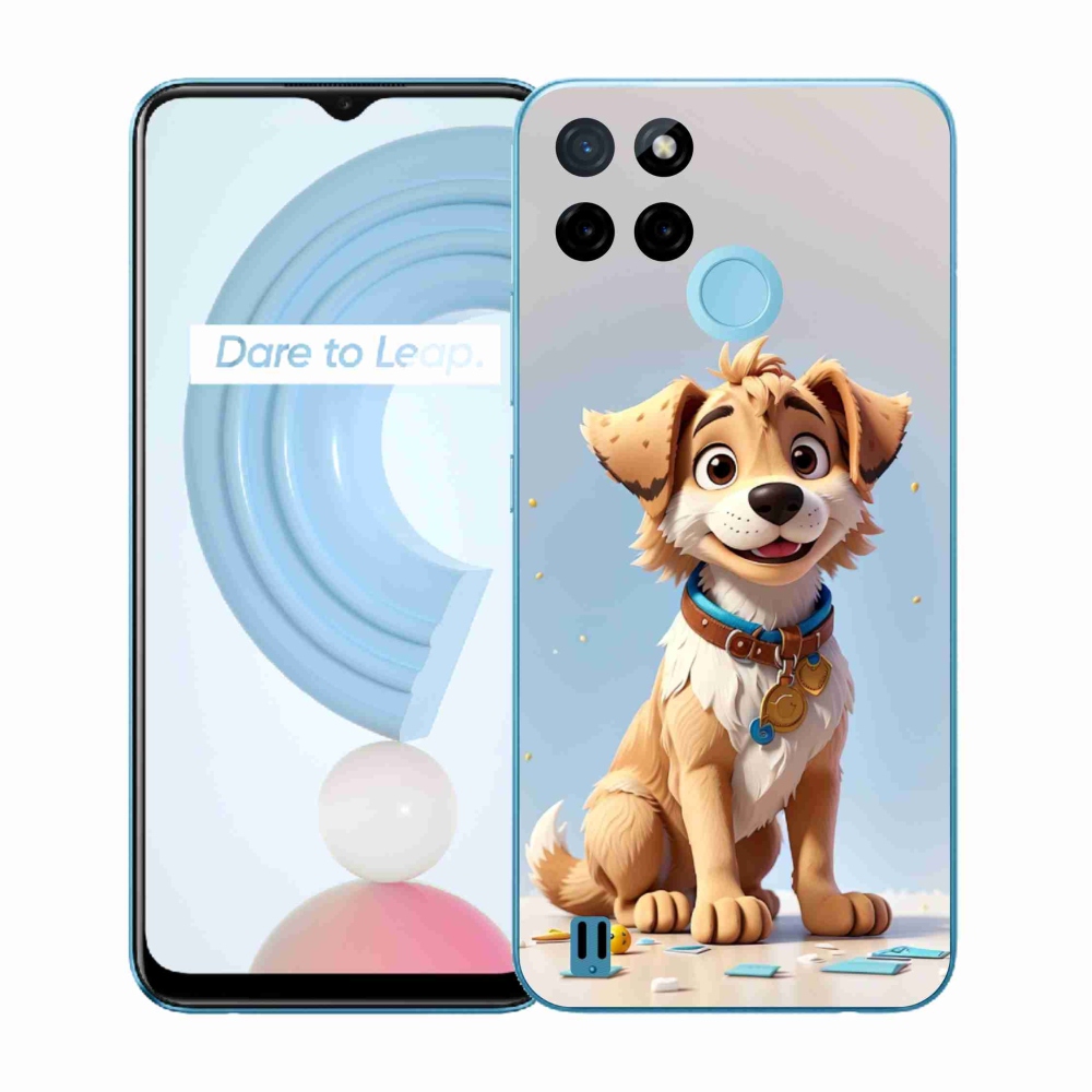 Zselés borító mmCase a Realme C21Y/C25Y készülékhez - rajzfilm kölyökkutyakölyök