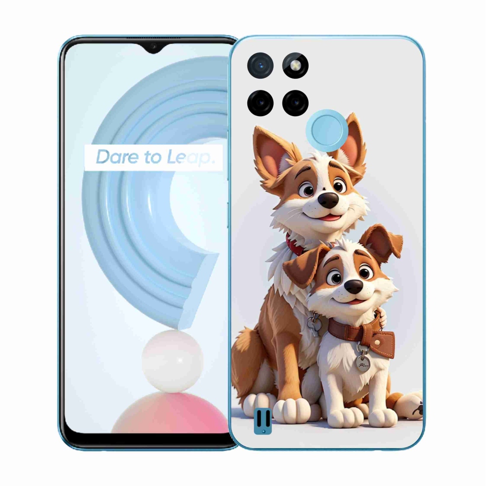 Zselés borítás mmCase a Realme C21Y/C25Y készülékhez - kutyák rajzolása