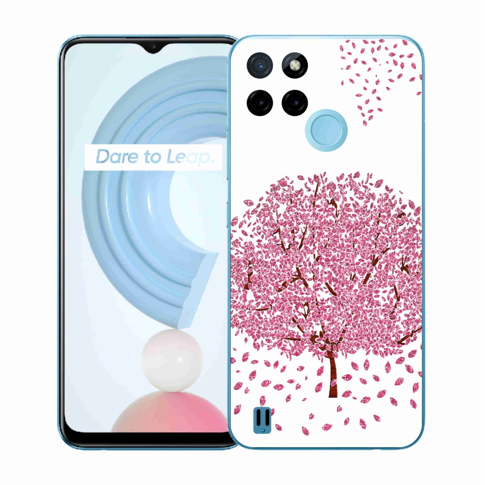 Zselés borító mmCase a Realme C21Y/C25Y készülékhez - rajzfilmfa levelekkel