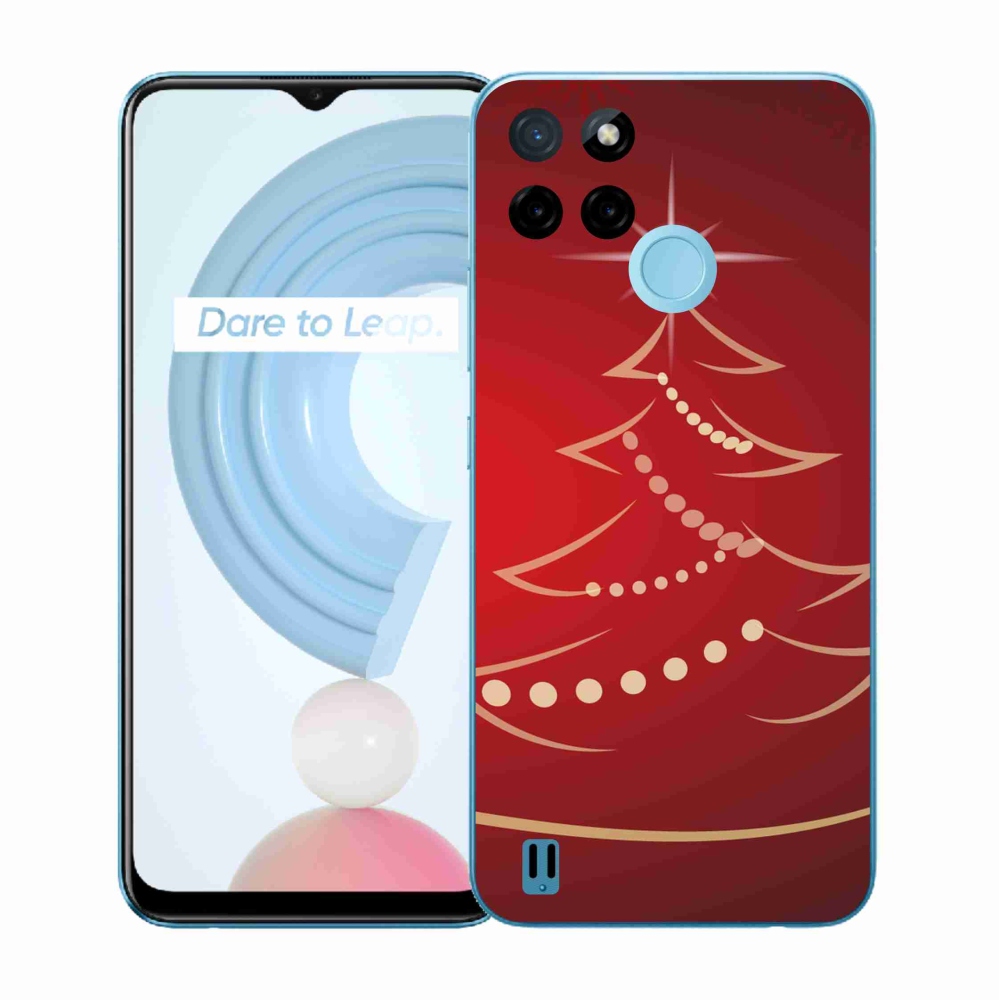 Zselés borítás mmCase a Realme C21Y/C25Y készülékhez - karácsonyfa karikatúrával