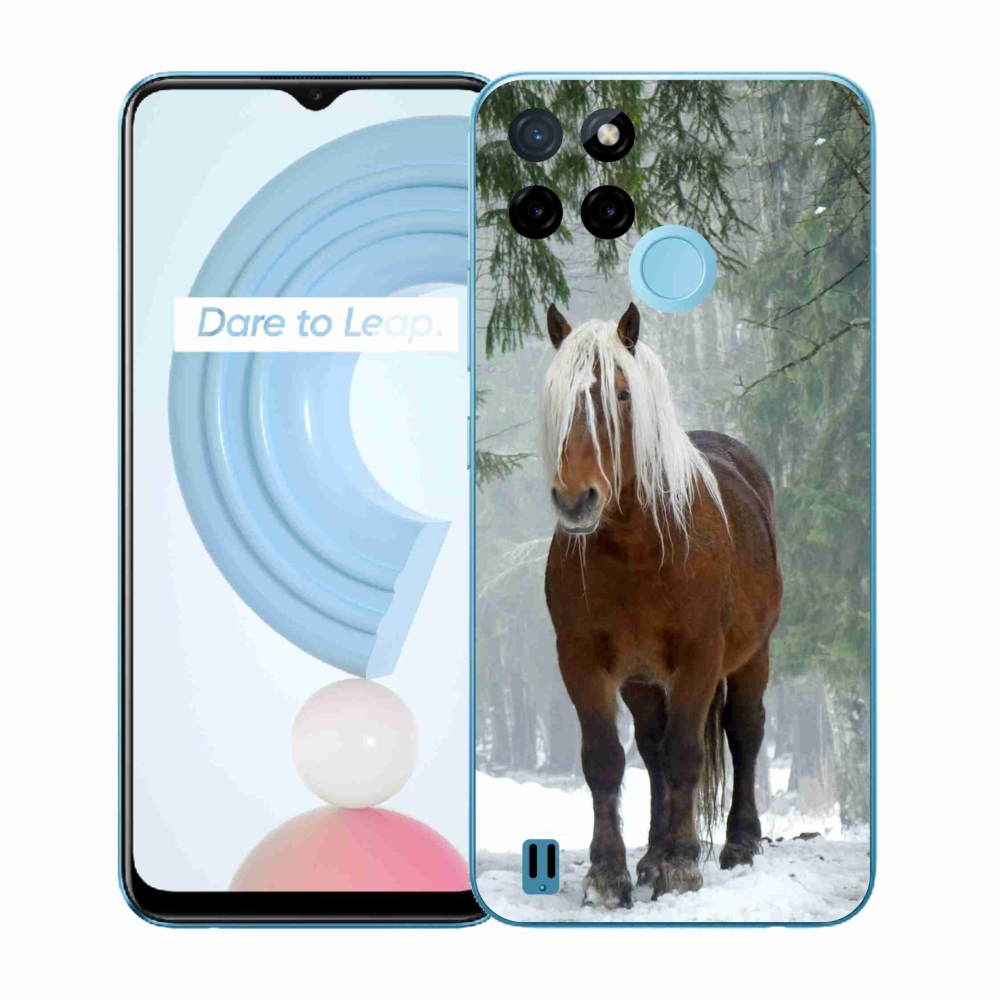 Zselés borítás mmCase a Realme C21Y/C25Y készülékhez - ló az erdőben