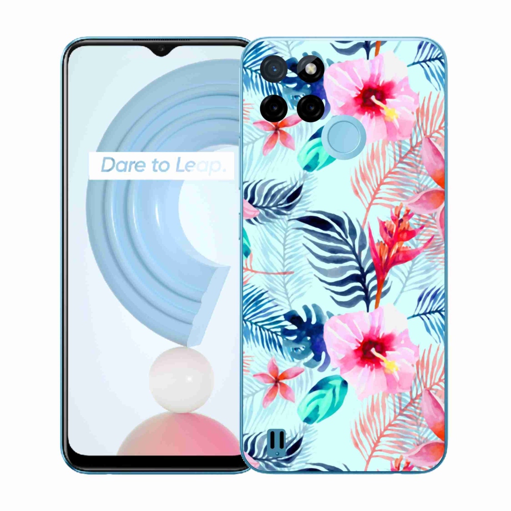 Zselés tok mmCase a Realme C21Y/C25Y készülékhez - virágok