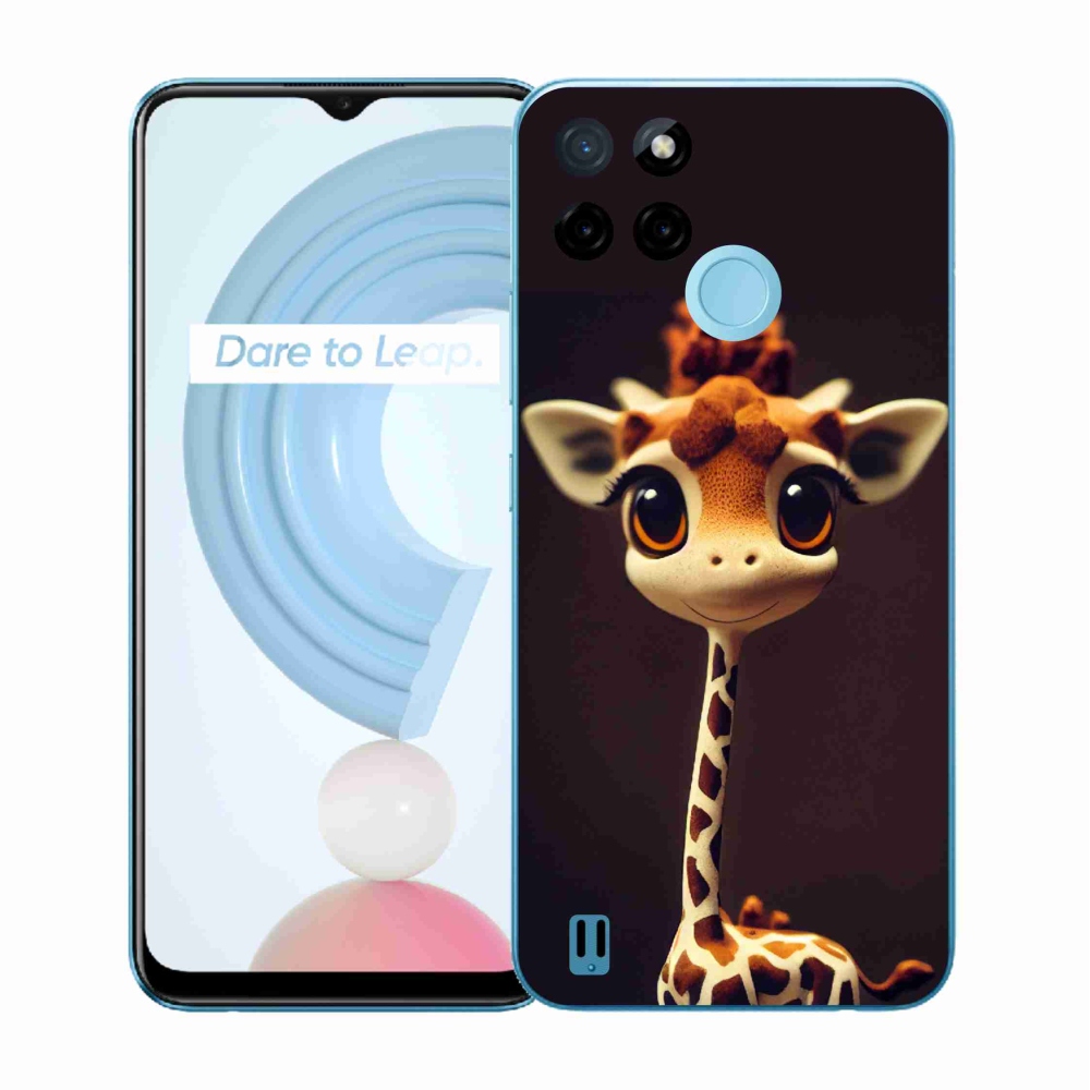 Zselés borítás mmCase a Realme C21Y/C25Y készülékhez - kis zsiráf