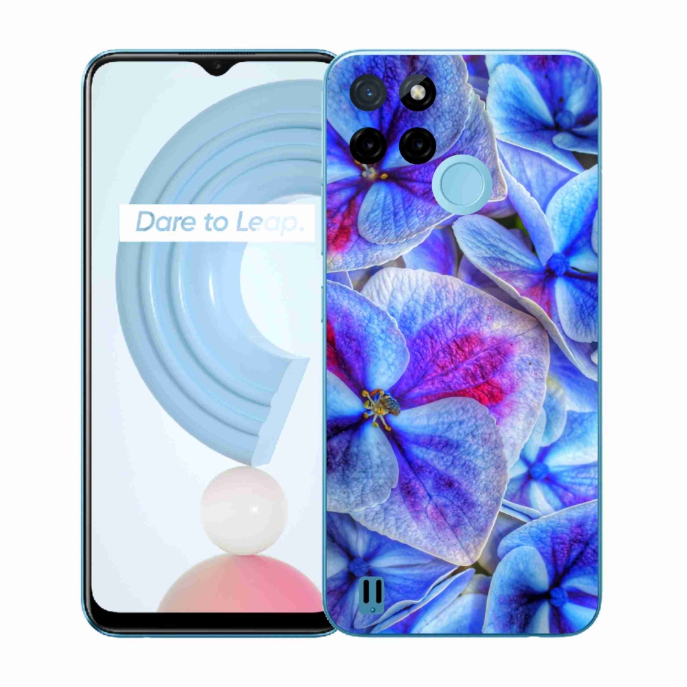 Zselés tok mmCase a Realme C21Y/C25Y készülékhez - kék virágok 1