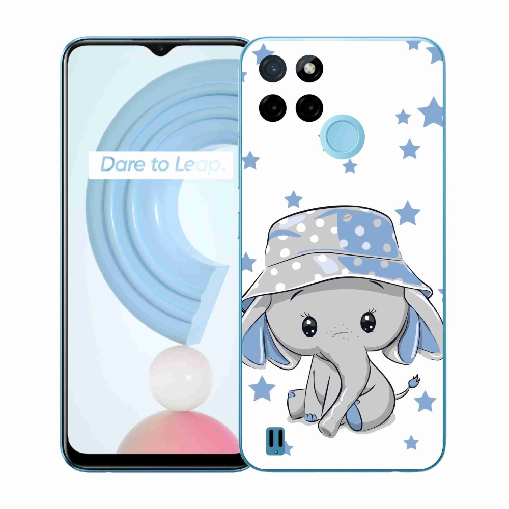 Zselés borító mmCase a Realme C21Y/C25Y készülékhez - kék elefánt