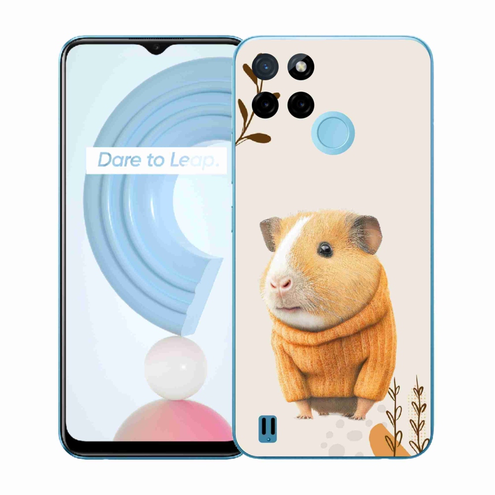 Gélborítás mmCase a Realme C21Y/C25Y készülékhez - tengerimalac pulóverben
