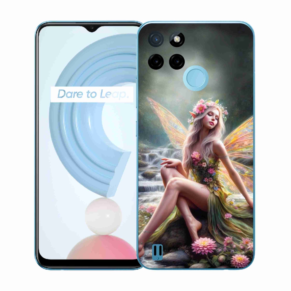 Zselés borítás mmCase a Realme C21Y/C25Y készülékhez - pillangó nő 1