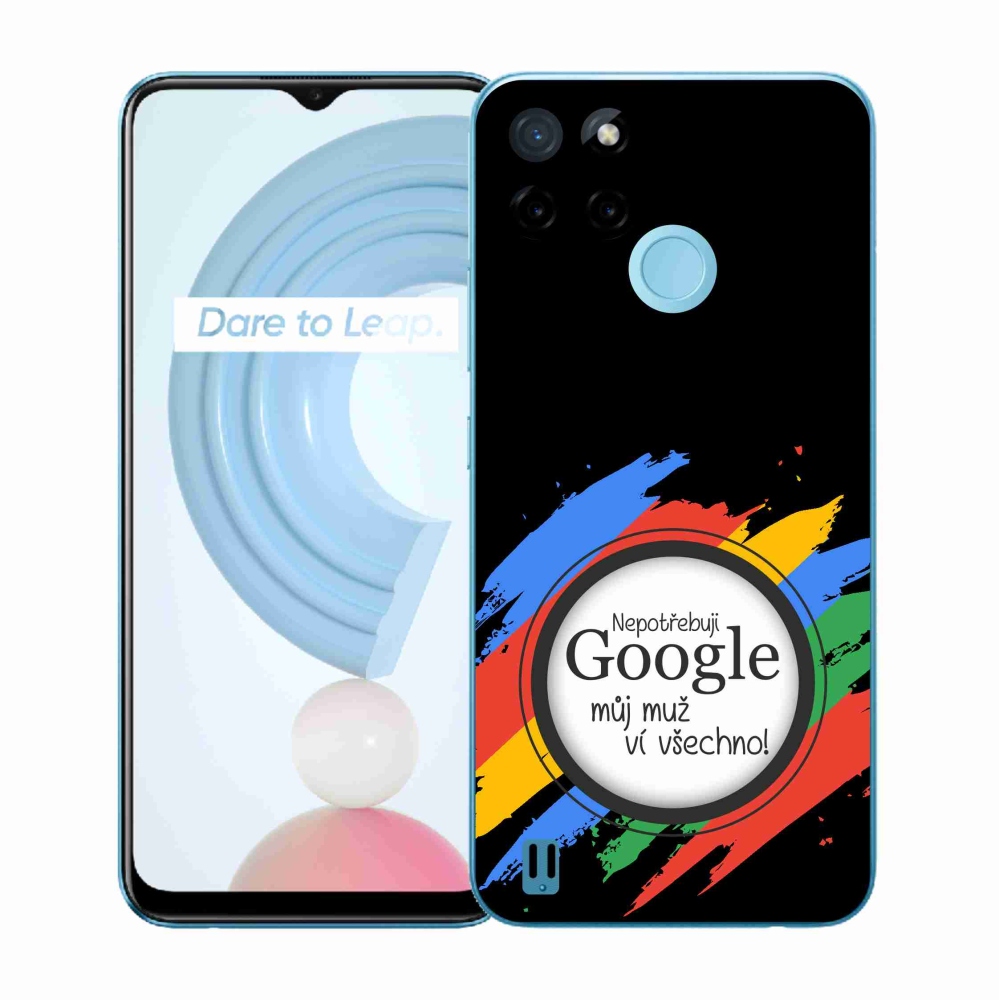 Zselés borító mmCase a Realme C21Y/C25Y készülékhez - az ember mindent tud fekete háttérrel