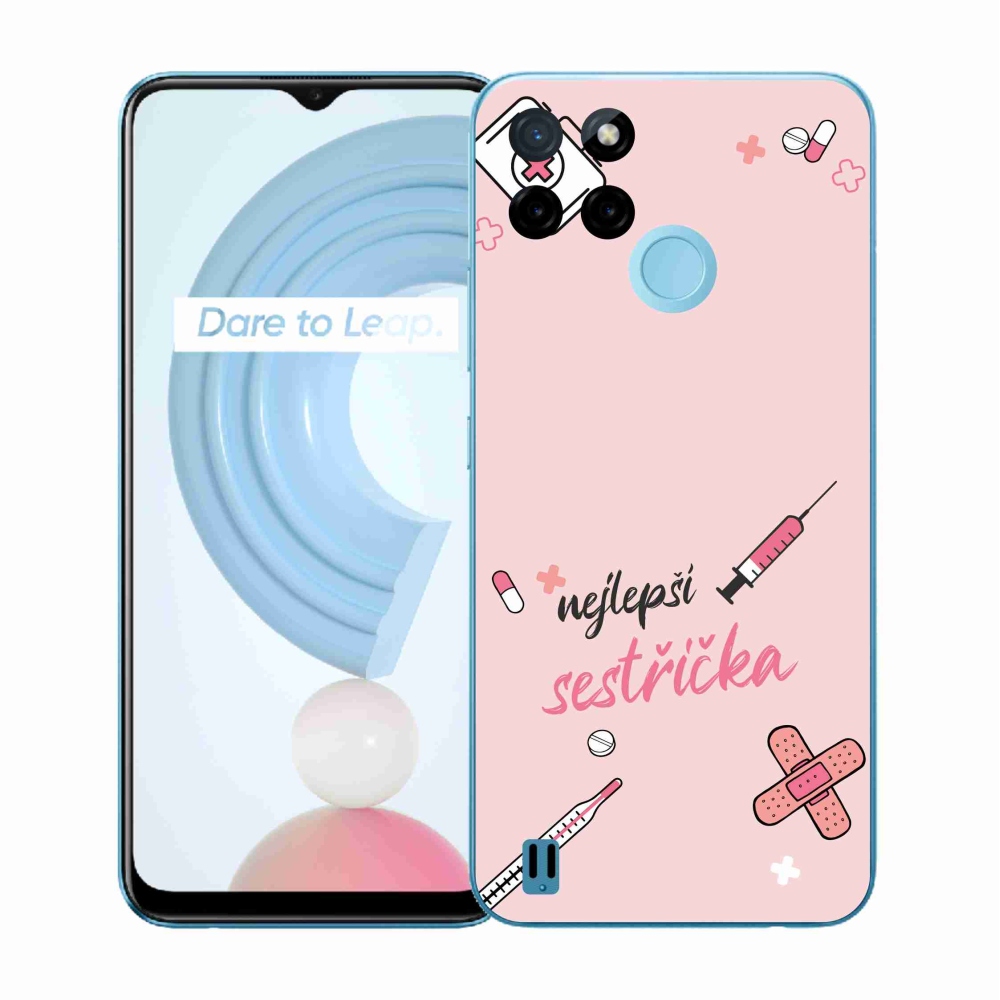 Gélborítás mmCase a Realme C21Y/C25Y készülékre - a legjobb kishúg rózsaszín háttérrel