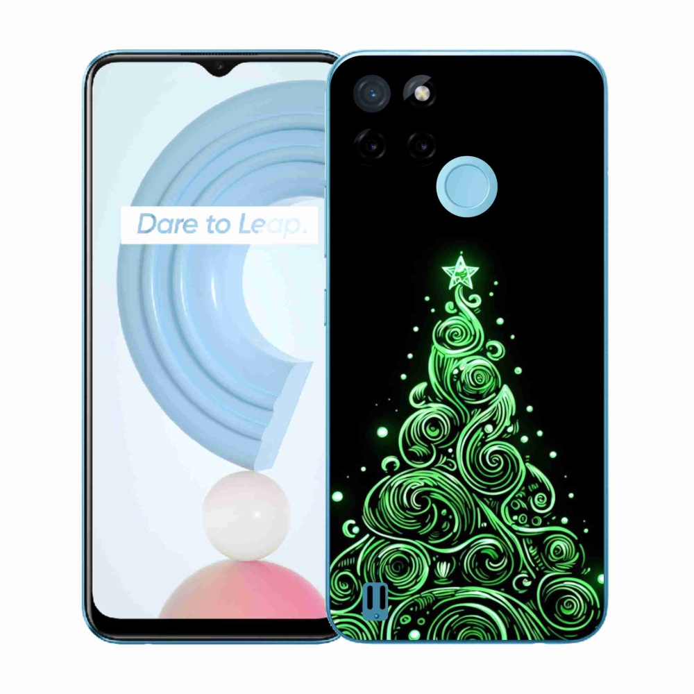 Gél borítás mmCase a Realme C21Y/C25Y készülékhez - neon karácsonyfa 3