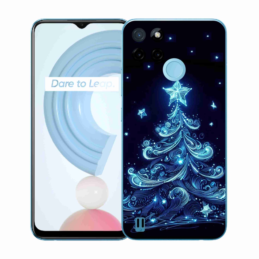 Gél borítás mmCase a Realme C21Y/C25Y készülékhez - neon karácsonyfa 4