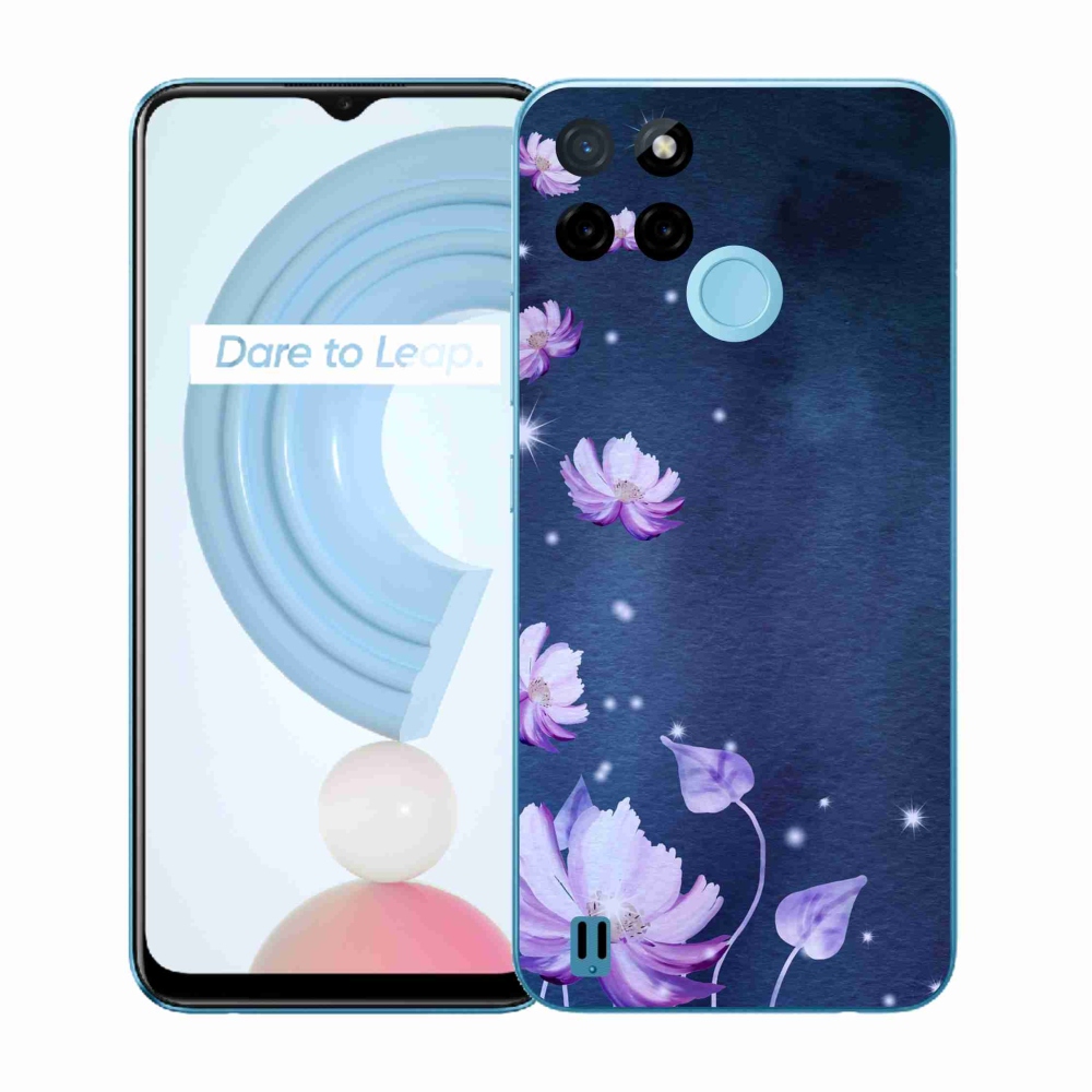 Zselés borító mmCase a Realme C21Y/C25Y készülékhez - hulló virágok