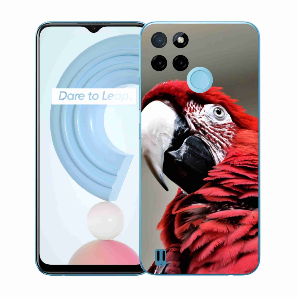 Zselés borítás mmCase a Realme C21Y/C25Y készülékhez - papagájpapagáj piros