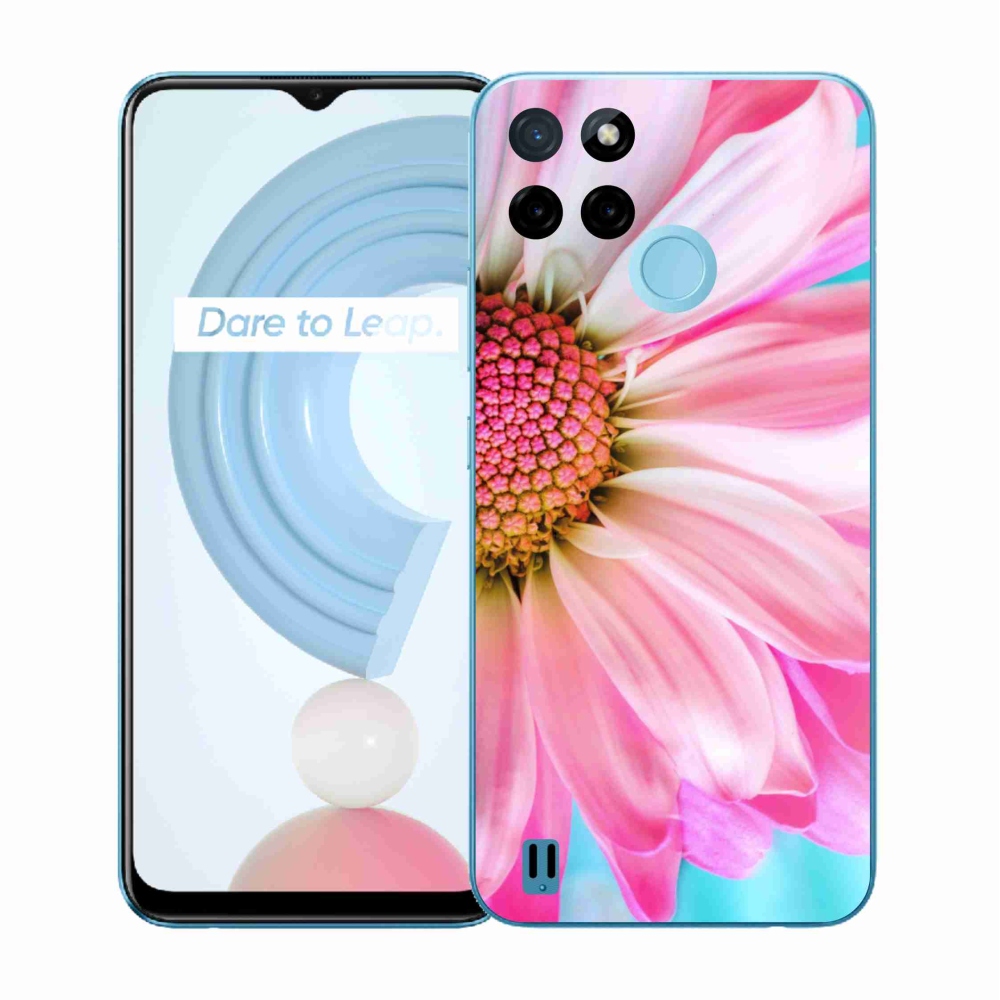 Zselés tok mmCase a Realme C21Y/C25Y készülékhez - rózsaszín virágos