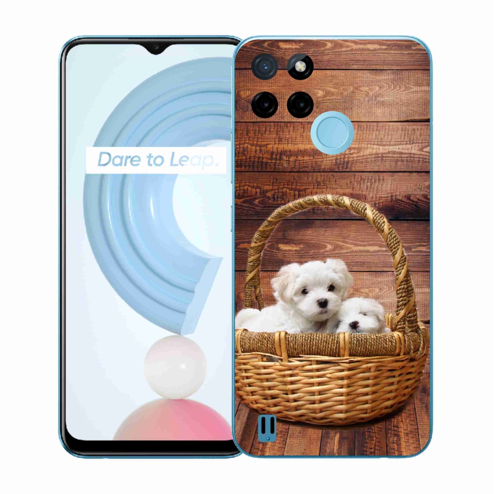 Zselés borítás mmCase a Realme C21Y/C25Y készülékhez - kölyökkutyák