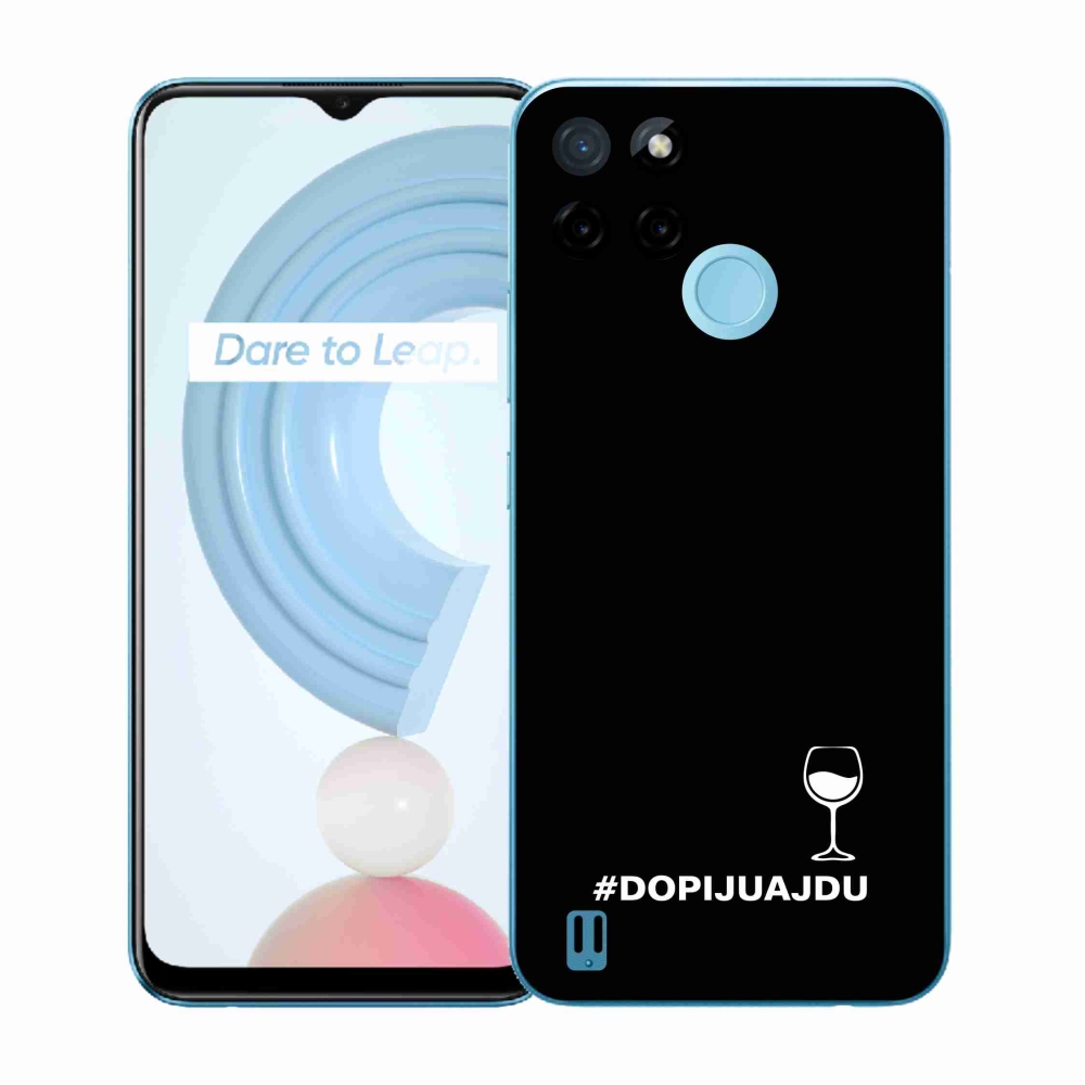 Gél tok mmCase a Realme C21Y/C25Y készülékhez - bor motívum fekete háttérrel