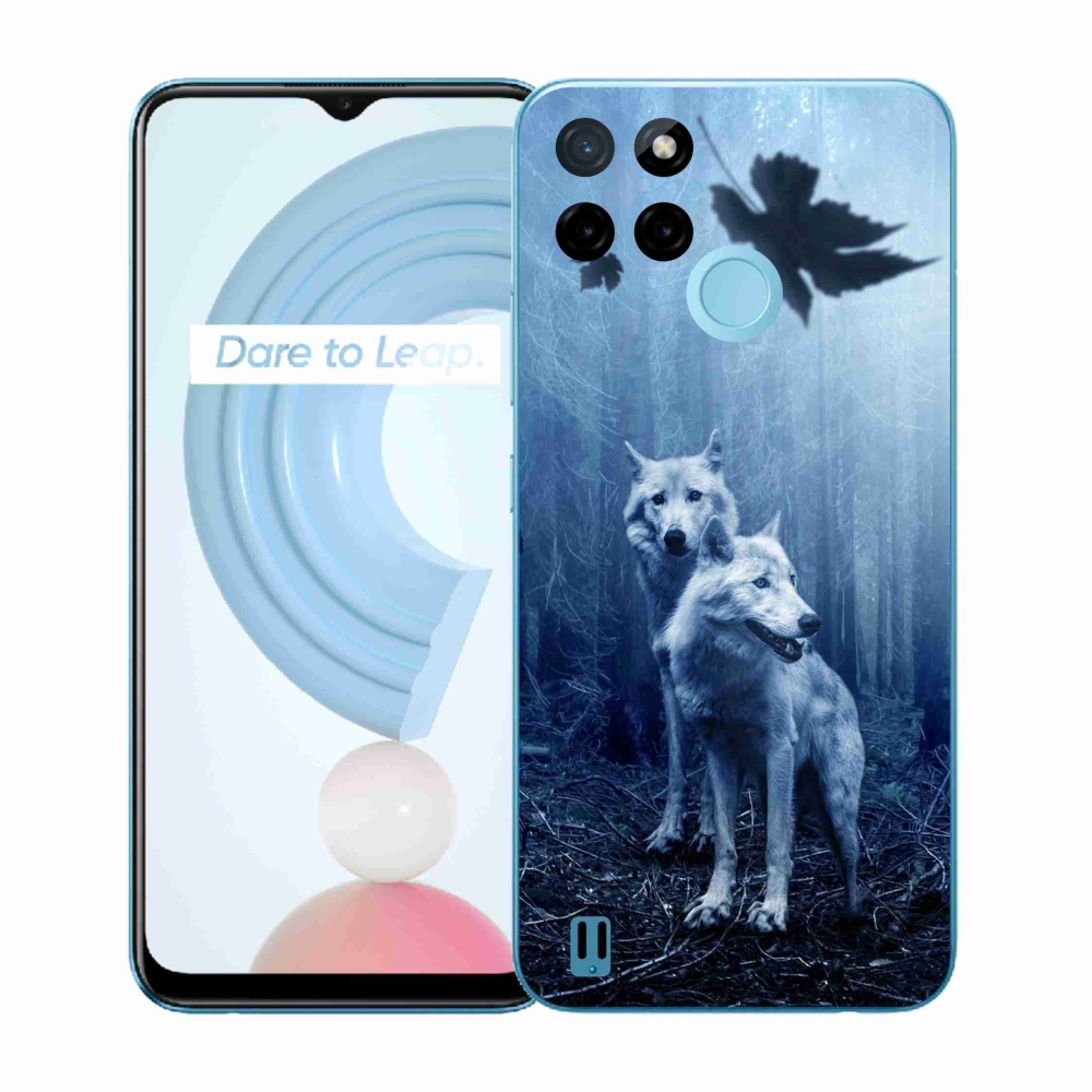 Zselés borítás mmCase a Realme C21Y/C25Y készülékhez - farkasok az erdőben