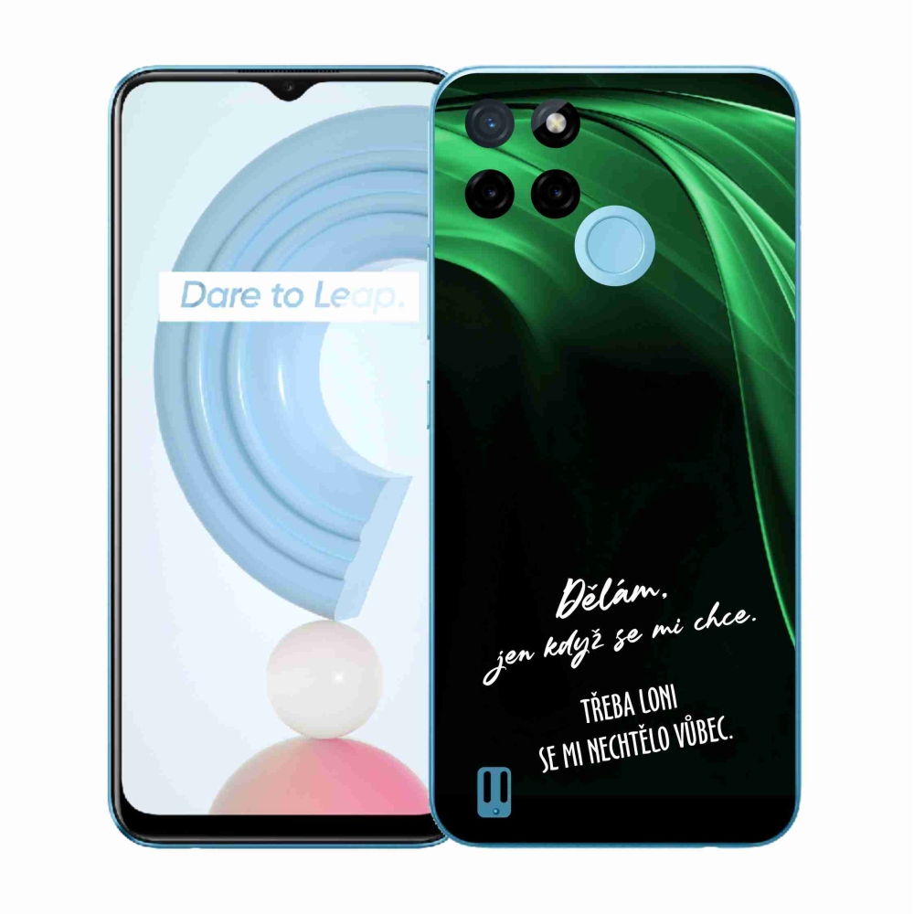 Gél borító mmCase a Realme C21Y/C25Y készülékhez - vicces szöveg 12 fekete háttér