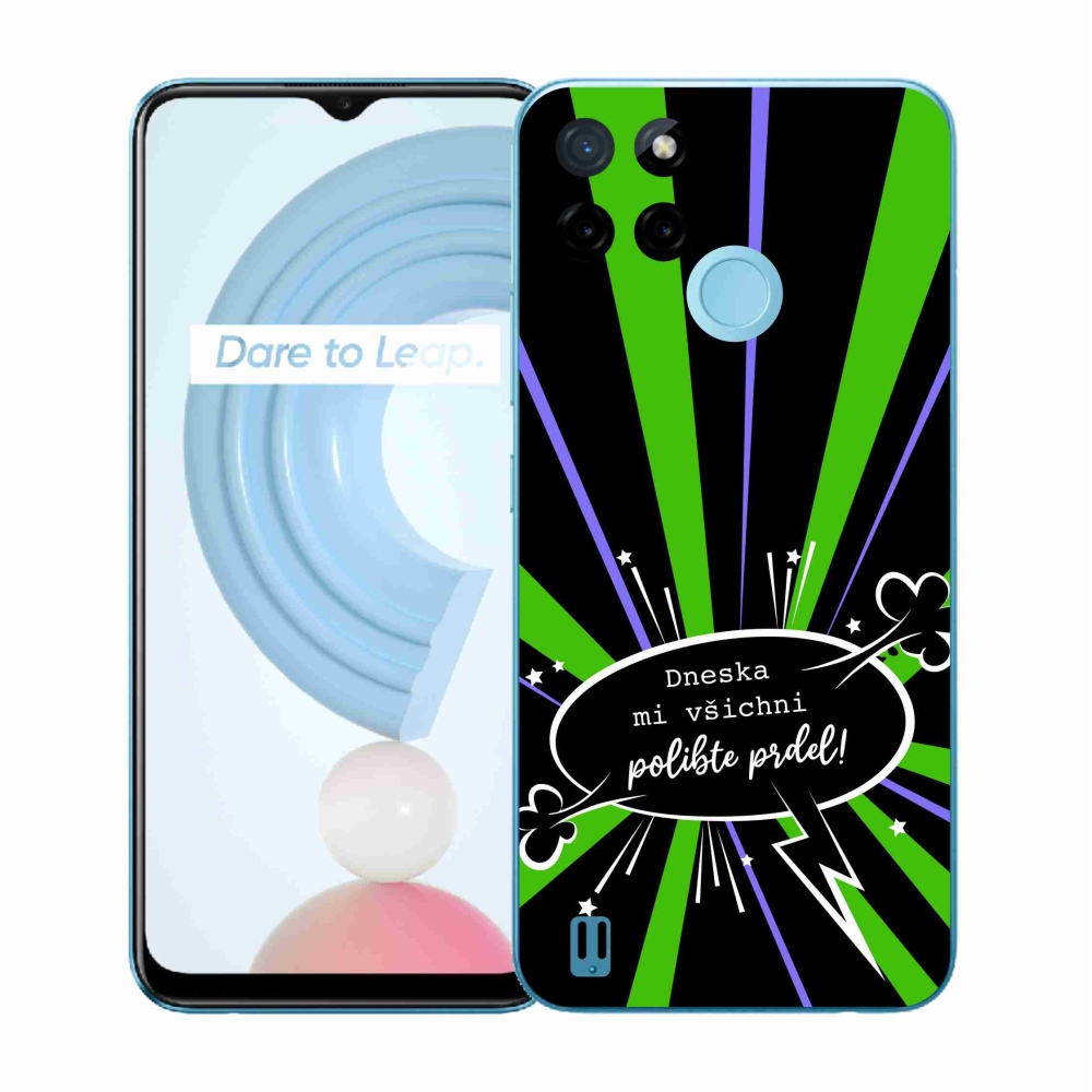 Zselés borító mmCase a Realme C21Y/C25Y készülékhez - vicces szöveg 15 fekete háttérrel