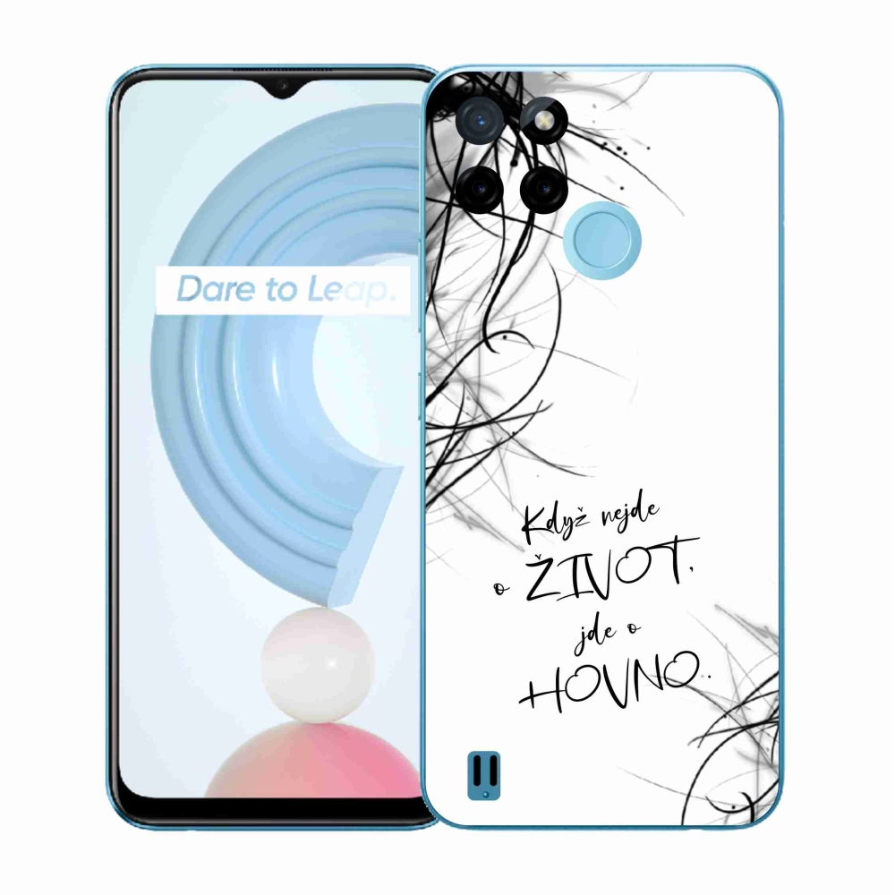 Zselés borító mmCase a Realme C21Y/C25Y készülékhez - vicces szöveg 16 fehér háttér