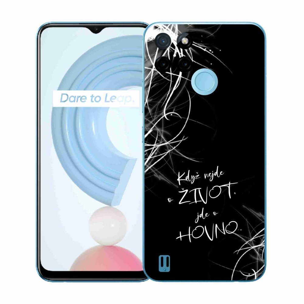 Gél borító mmCase a Realme C21Y/C25Y készülékhez - vicces szöveg 16 fekete háttér