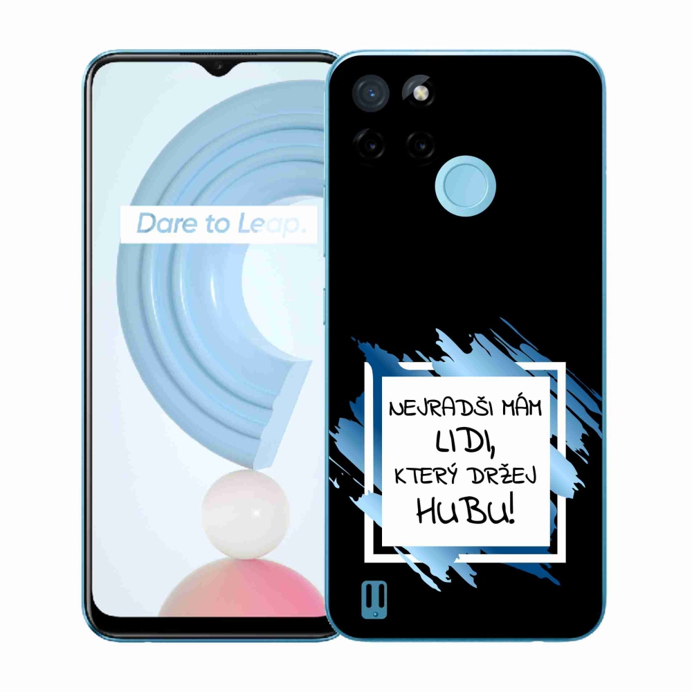 Zselés borító mmCase a Realme C21Y/C25Y készülékhez - vicces szöveg 7 fekete-fehér háttérrel