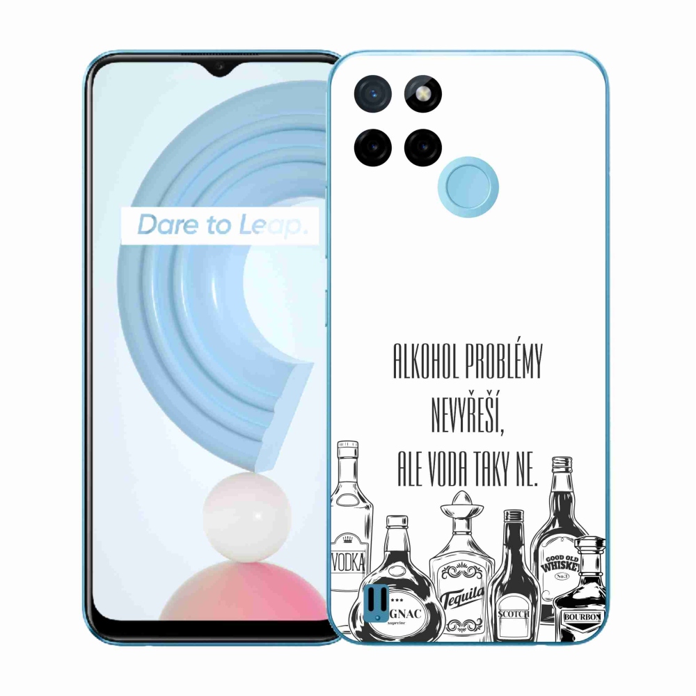 Gél borító mmCase a Realme C21Y/C25Y készülékhez - vicces szöveg fehér háttérrel