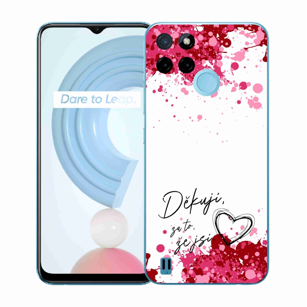 Gél borító mmCase a Realme C21Y/C25Y készülékhez - szerelmes szöveg 2 fehér háttér