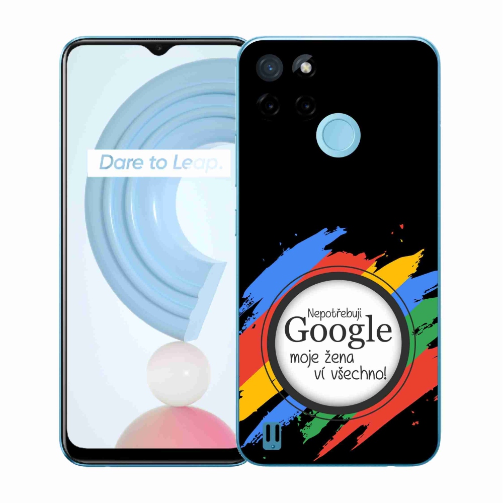 Gél borító mmCase a Realme C21Y/C25Y készülékhez - a nő mindent tud fekete háttérrel