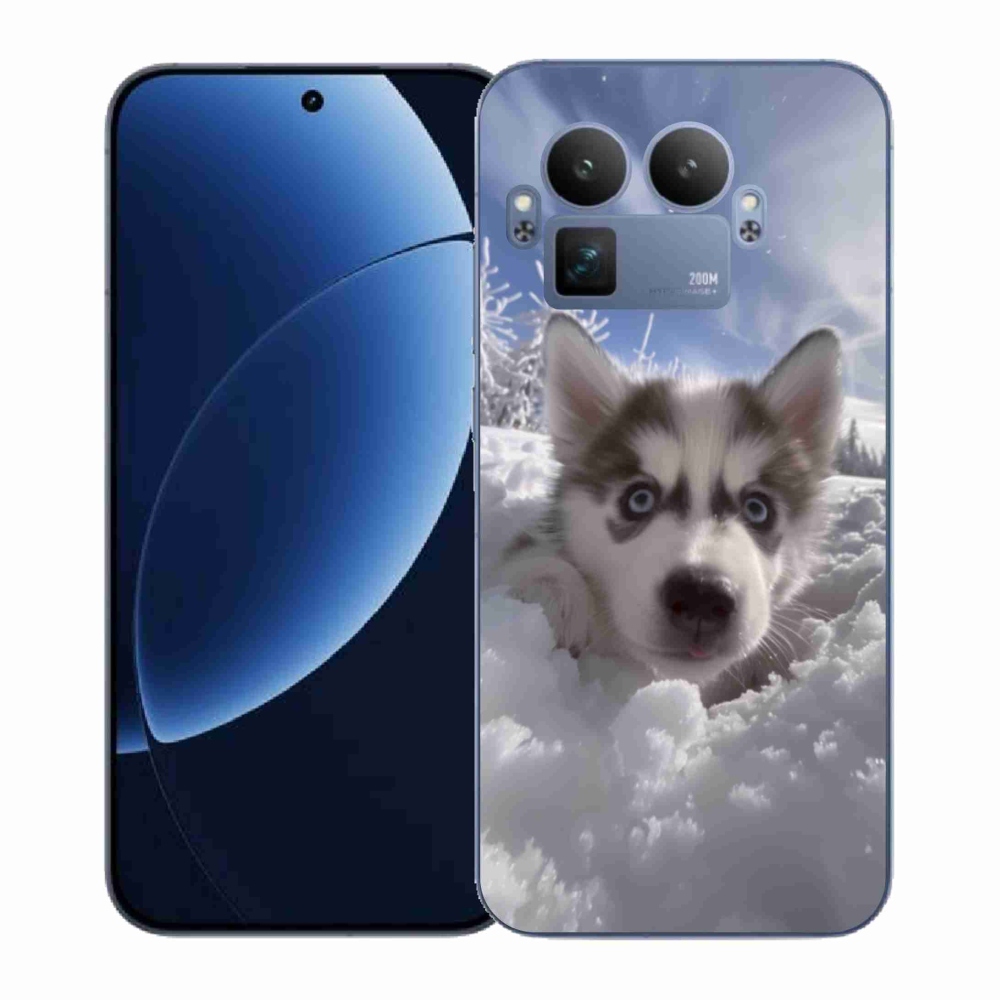 Gél borítás mmCase a Realme GT 8 Pro számára - husky a hóban