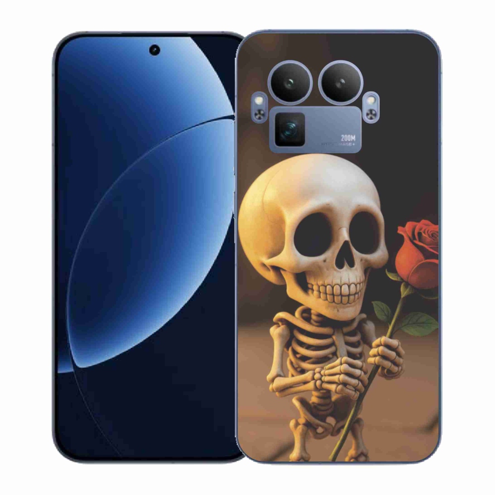 Gél borítás mmCase a Realme GT 8 Pro számára - csontváz rózsával