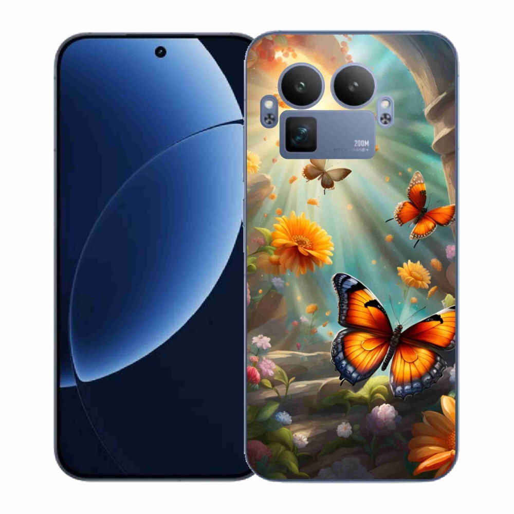 Gél borítás mmCase a Realme GT 8 Pro készülékhez - pillangókert 2