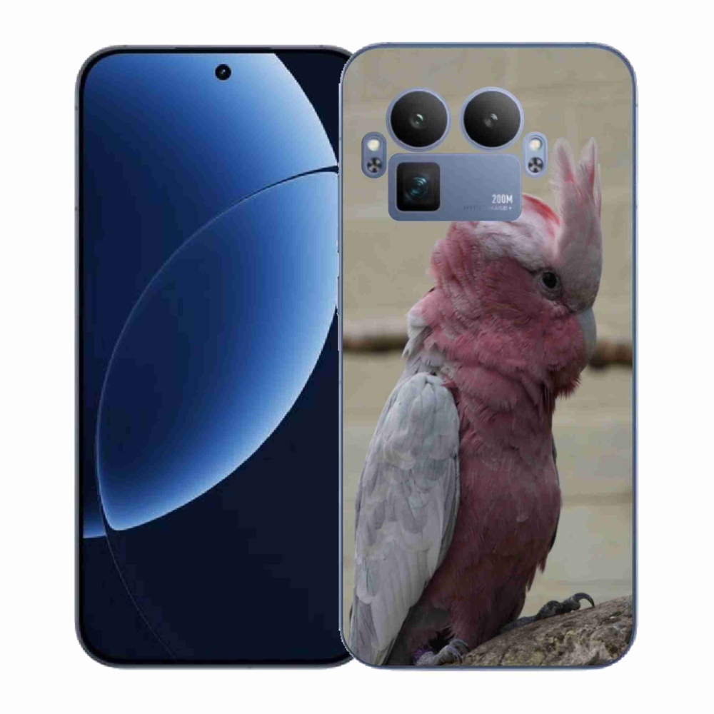 Gél borítás mmCase a Realme GT 8 Pro készülékhez - papagáj kakadu rózsaszínű