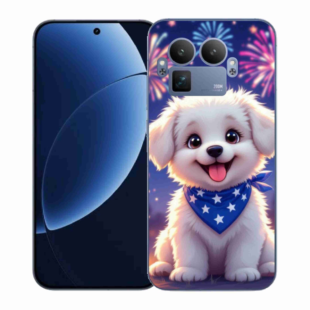 Gél borítás mmCase a Realme GT 8 Pro készülékhez - ünnepi kölyökkutyakölyök