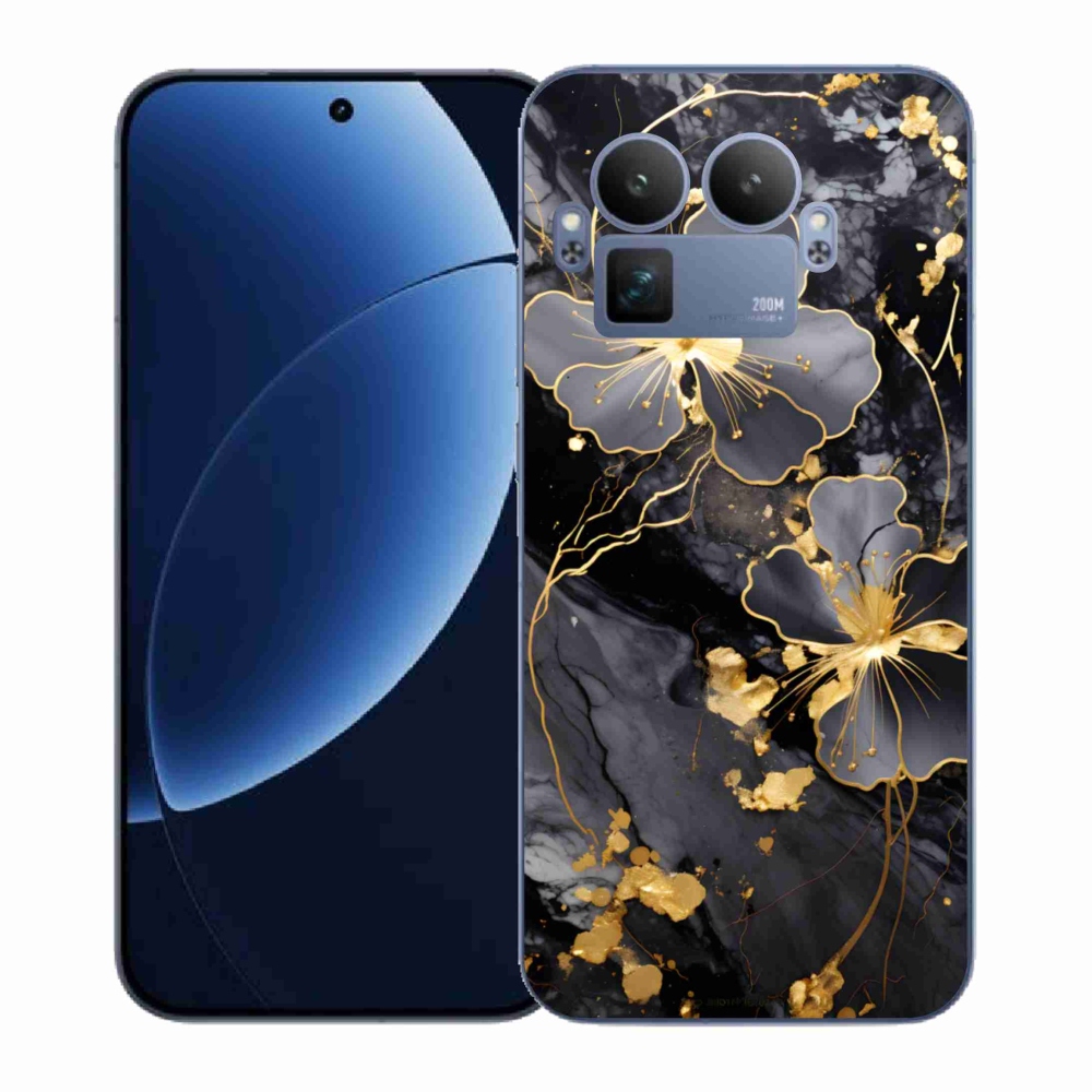 Gél borítás mmCase a Realme GT 8 Pro készülékhez - arany virágok