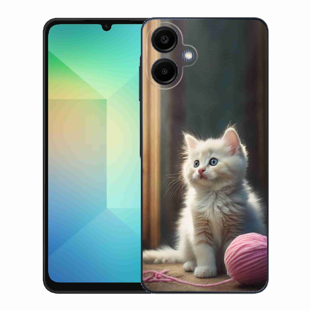 Gél védőhuzat mmCase Samsung Galaxy A06-hoz - fehér cica 2