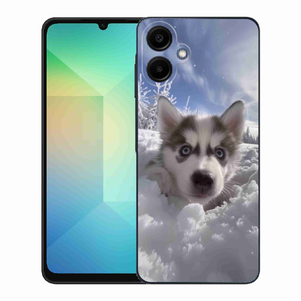 Gél borítás mmCase Samsung Galaxy A06 készülékhez - husky a hóban