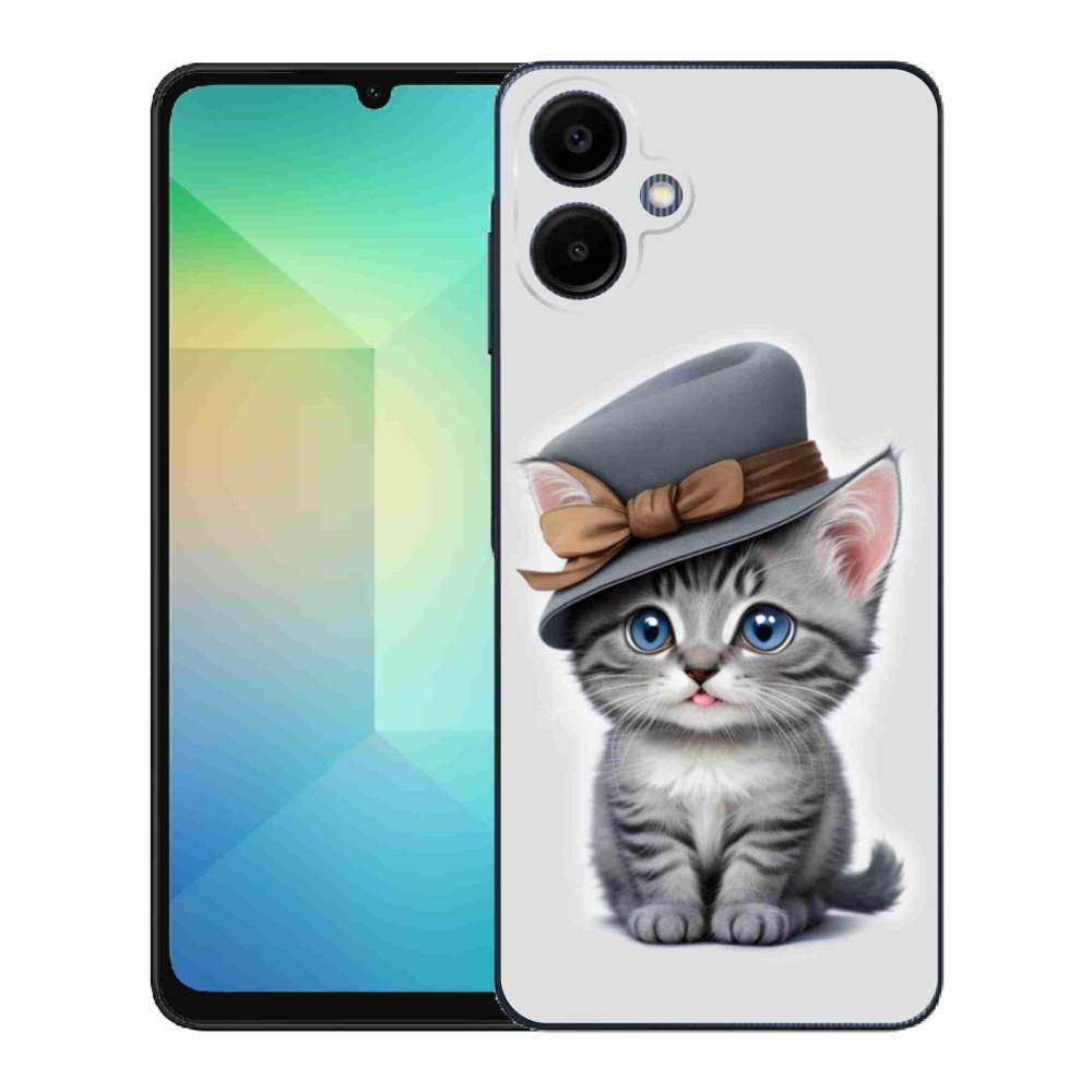 Gél borítás mmCase Samsung Galaxy A06-hoz - cica sapkával