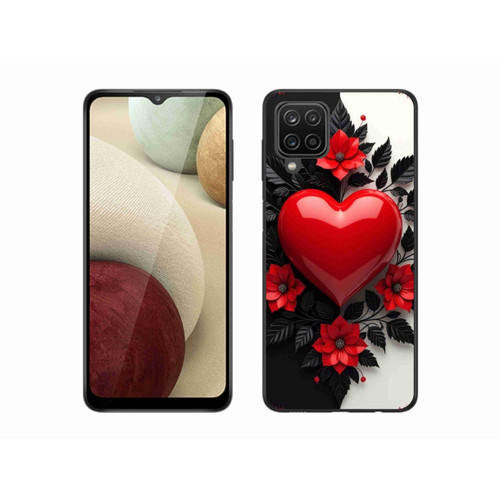 Zselés borítás mmCase Samsung Galaxy A12 készülékhez - piros szív