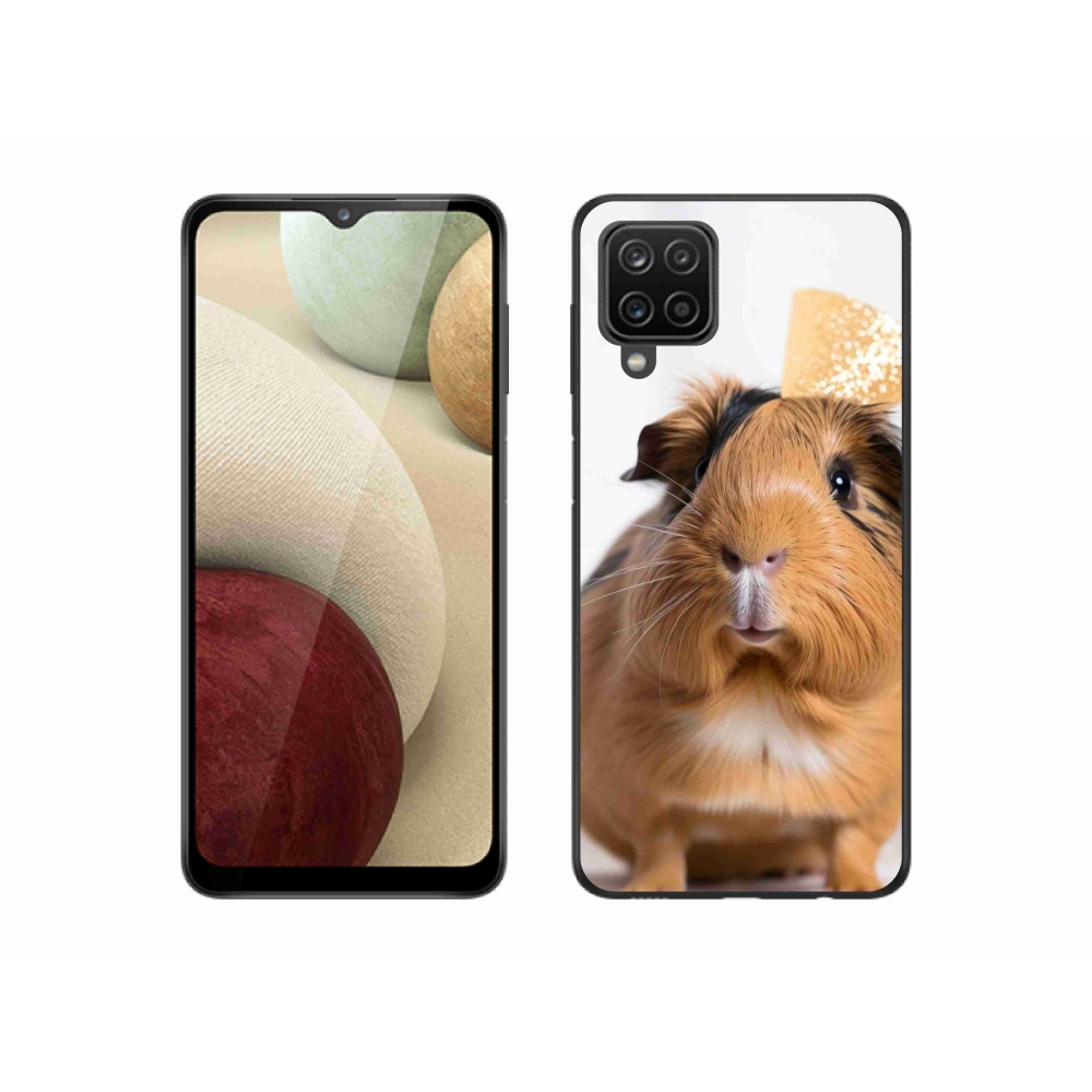 Zselés borítás mmCase Samsung Galaxy A12 készülékhez - barna tengerimalac