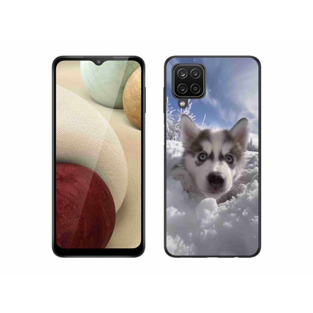 Gél borítás mmCase Samsung Galaxy A12 készülékhez - husky a hóban