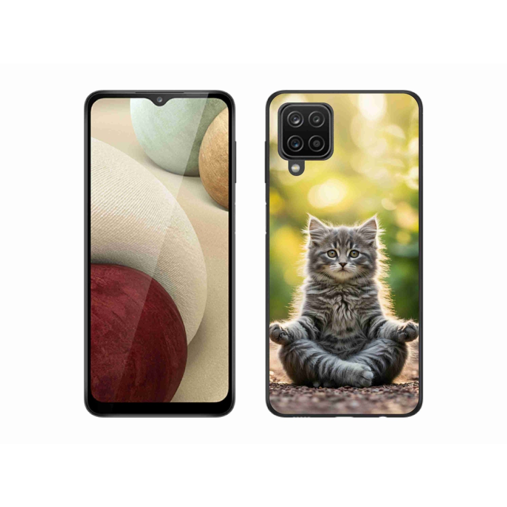 Gél borítás mmCase Samsung Galaxy A12 készülékhez - meditáló cica