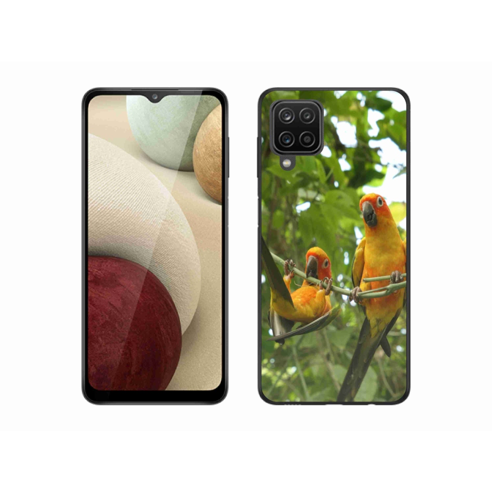 Gél borítás mmCase Samsung Galaxy A12 készülékhez - papagájok aratingy