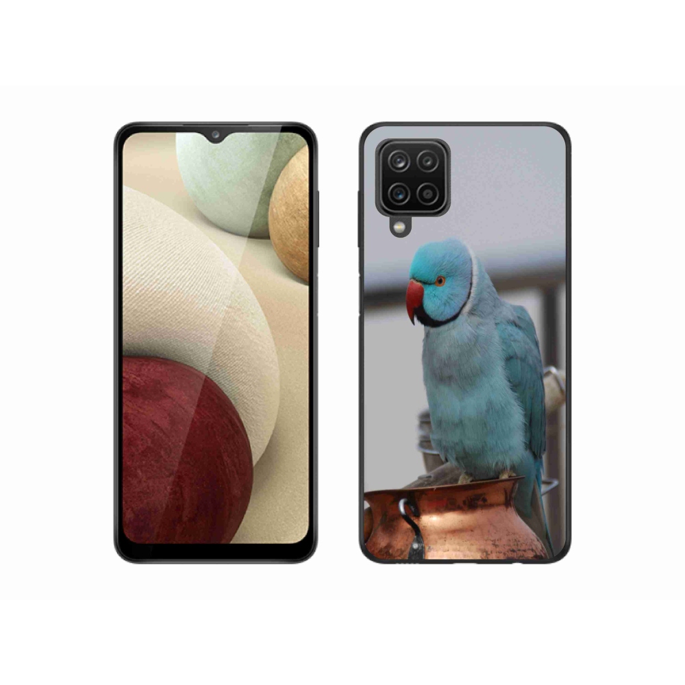 Zselés borítás mmCase Samsung Galaxy A12 készülékhez - papagáj alexander kék