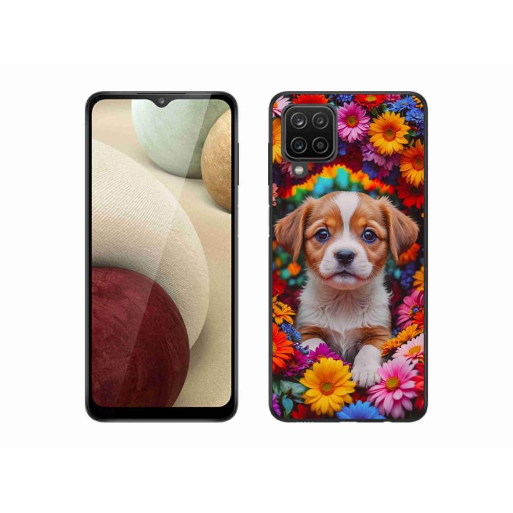 Gél borítás mmCase Samsung Galaxy A12 készülékhez - aranyos kiskutya