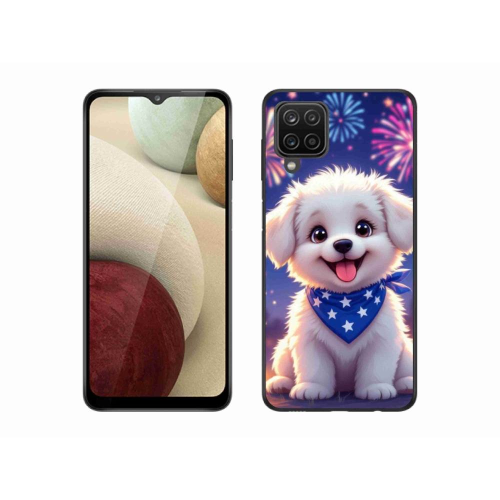 Gél borítás mmCase Samsung Galaxy A12 készülékhez - ünnepi kiskutya