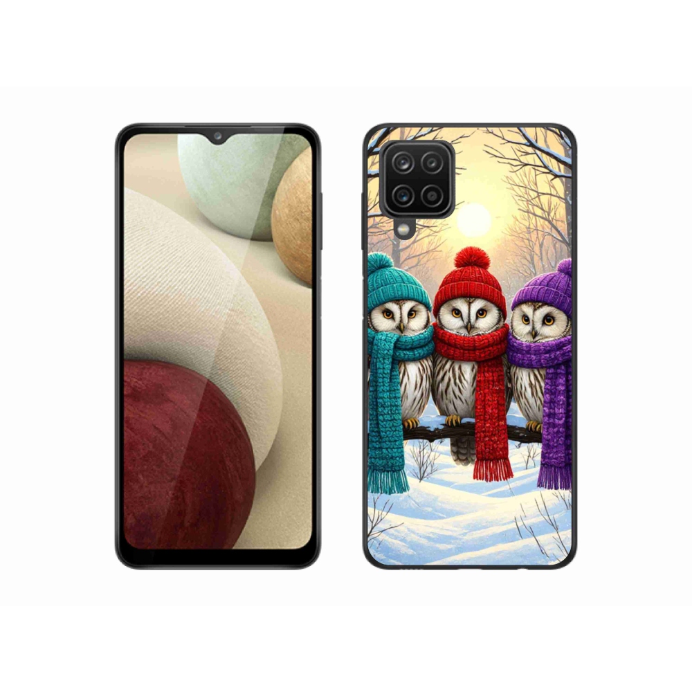 Gél borítás mmCase Samsung Galaxy A12 készülékhez - bagoly barátok