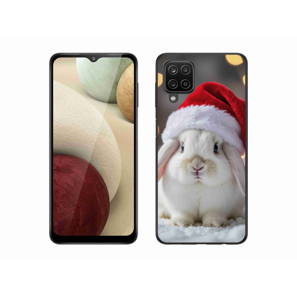 Gél borítás mmCase Samsung Galaxy A12 készülékhez - karácsonyi nyuszi