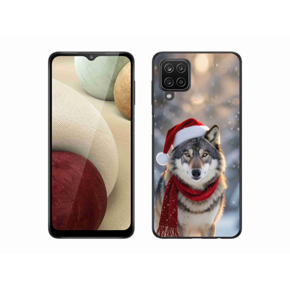 Gél borítás mmCase Samsung Galaxy A12 készülékhez - Karácsonyi farkas