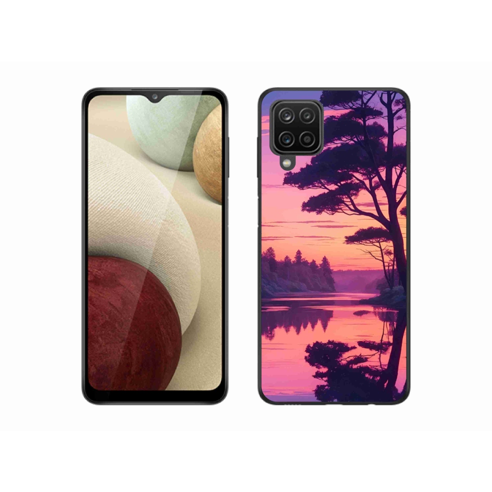 Gél borítás mmCase Samsung Galaxy A12 készülékhez - naplemente a tó felett
